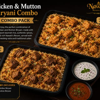 1 x Chicken & 1 x Mutton Fry-Piece Biryani
