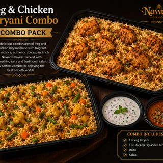 1 x Veg Dhum & 1 x Chicken Fry-Piece Biryani